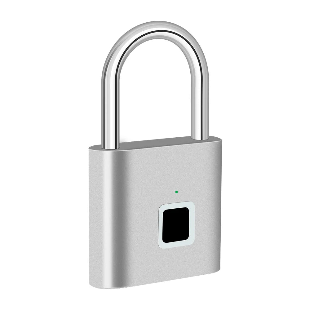 Fingerprint Lock Keyless USB Charging Smart Padlock Waterproof Door Lock 0.2sec Unlock Portable Anti-theft Padlock Zinc
