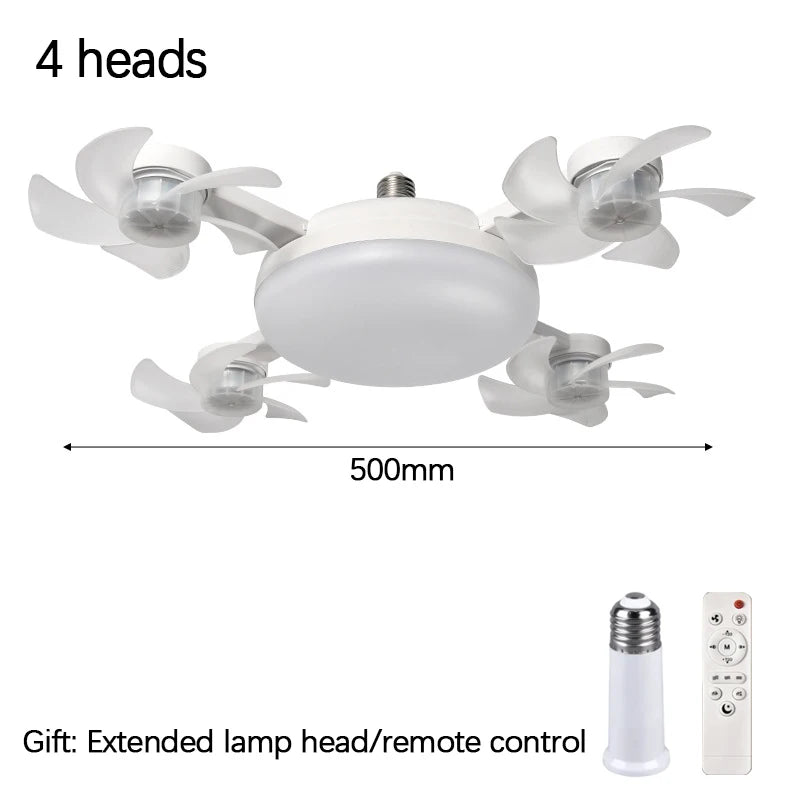 E27 LED Ceiling Fan Light with Remote Control Dimmer Function 50 60W Ceiling Light Drone Shaped Fan Light for lighting
