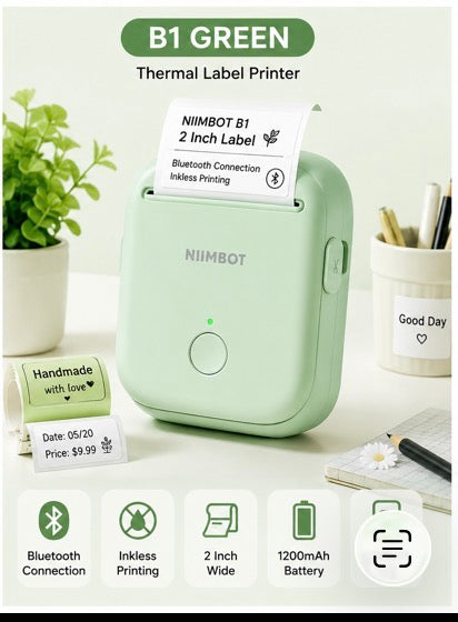 Niimbot B1/B1 PRO Thermal Label Printer Wireless Self-adhesive Bluetooth Inkless Label Maker for Business Price-Tag Sticker