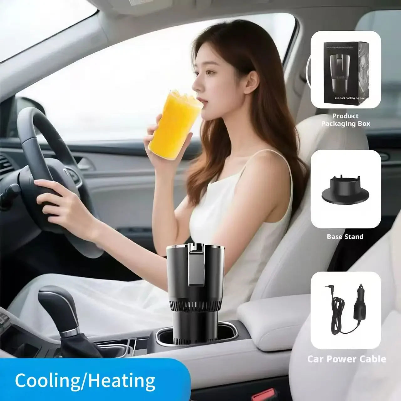 Car Intelligent Cooling Cup Dual Use Rapid Freezer Holder Mini Fridge Heating And Cooling Cup for Hot And Cold Beverages