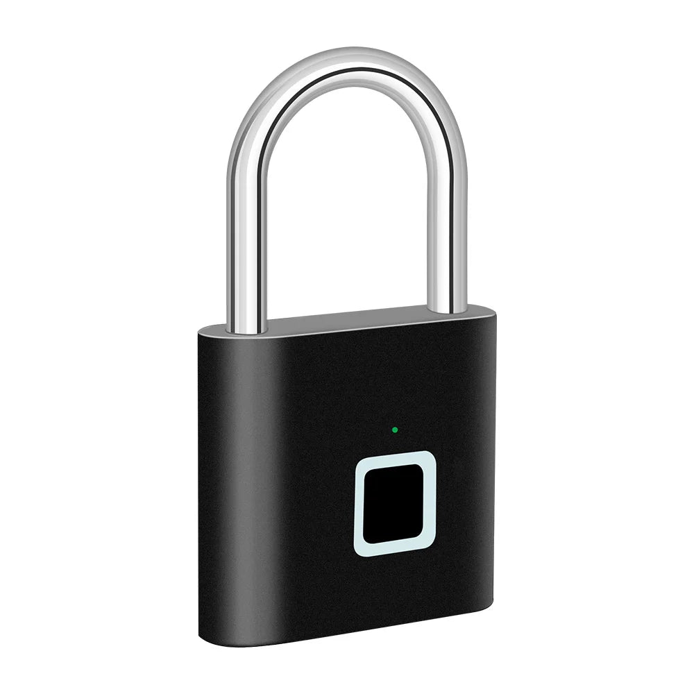 Fingerprint Lock Keyless USB Charging Smart Padlock Waterproof Door Lock 0.2sec Unlock Portable Anti-theft Padlock Zinc