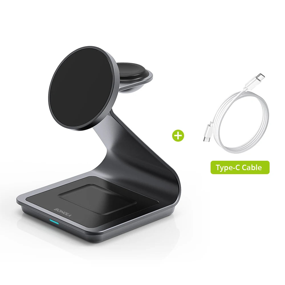 Magnetic 3 in 1 Wireless Charger for iPhone 17/16/15/13/14/12 30W Wireless Charging Station for Apple Watch/AirPods Pro