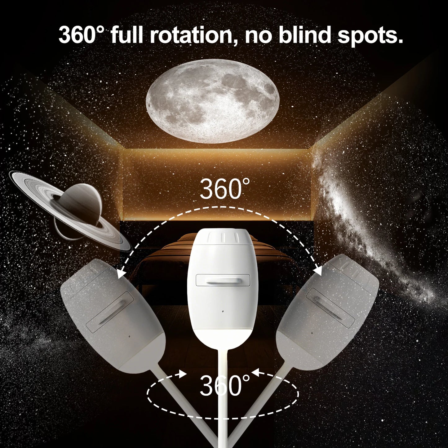 Mini Galaxy Star Projector Two In One Night Light Home Background Atmosphere Light Bedroom Car Decoration Children's Gift