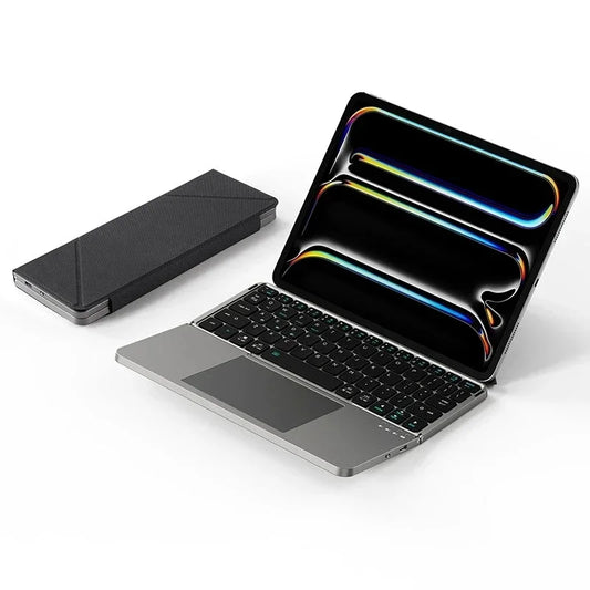 Foldable Magnetic Keyboard Folding Bluetooth Keyboard with Touchpad External Wireless Keyboard for Ipad/iphone/android/windows