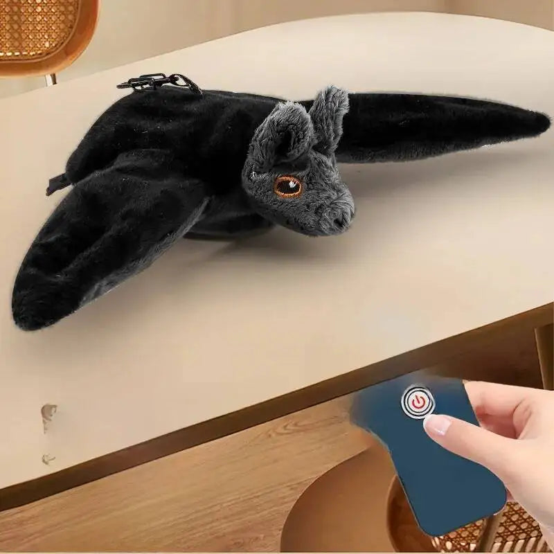 Flying Bat Halloween Cat Toy Interactive Cat Toys Rechargeable Chirping Flapping bat (no Flying) Can Add Catnip Touch Plush Toy