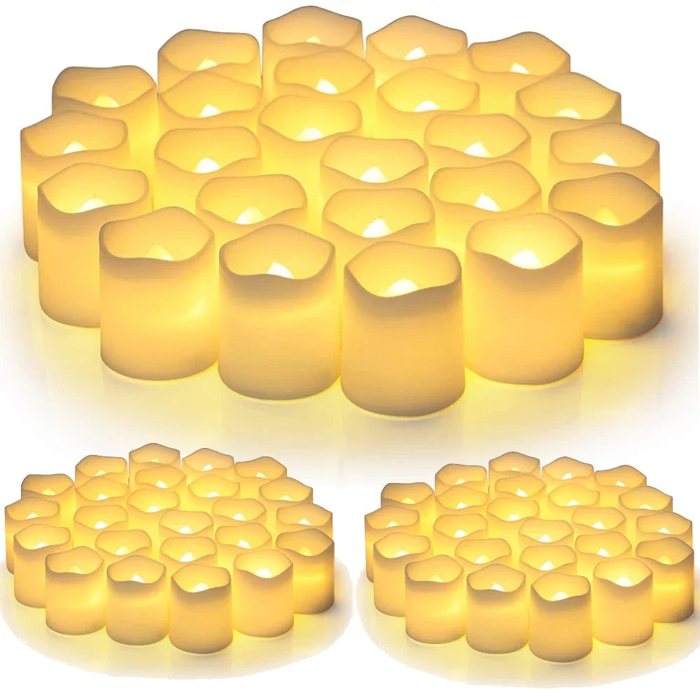 24Pcs Flameless LED Candle Lights Creative Wishing Led Tea Lamp Warm White Halloween Wedding Christmas Decoration Candle Light