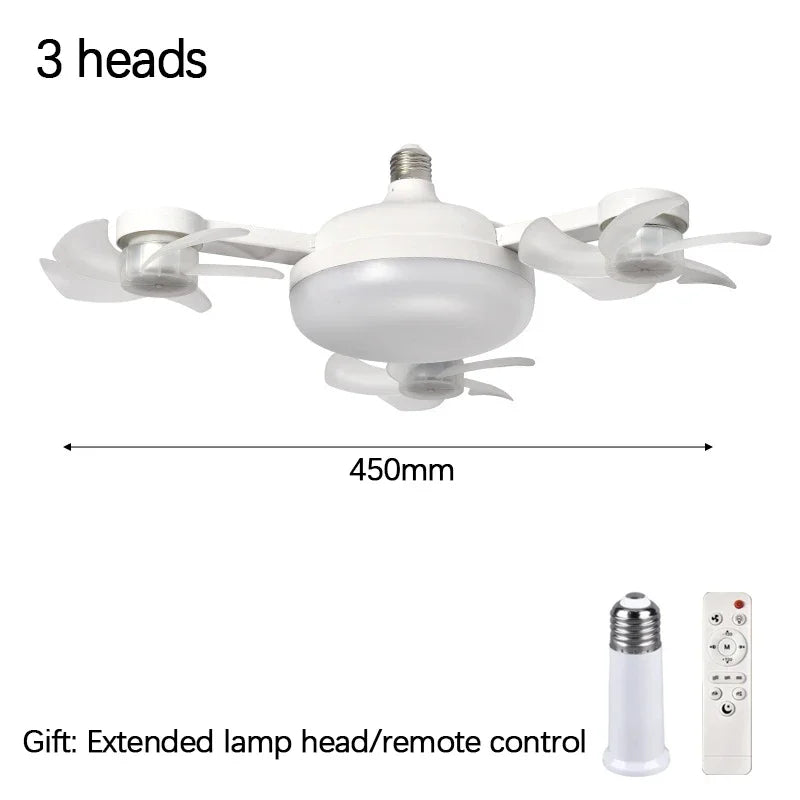 E27 LED Ceiling Fan Light with Remote Control Dimmer Function 50 60W Ceiling Light Drone Shaped Fan Light for  lighting