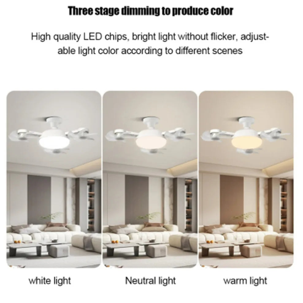 E27 LED Ceiling Fan Light with Remote Control Dimmer Function 50 60W Ceiling Light Drone Shaped Fan Light for  lighting