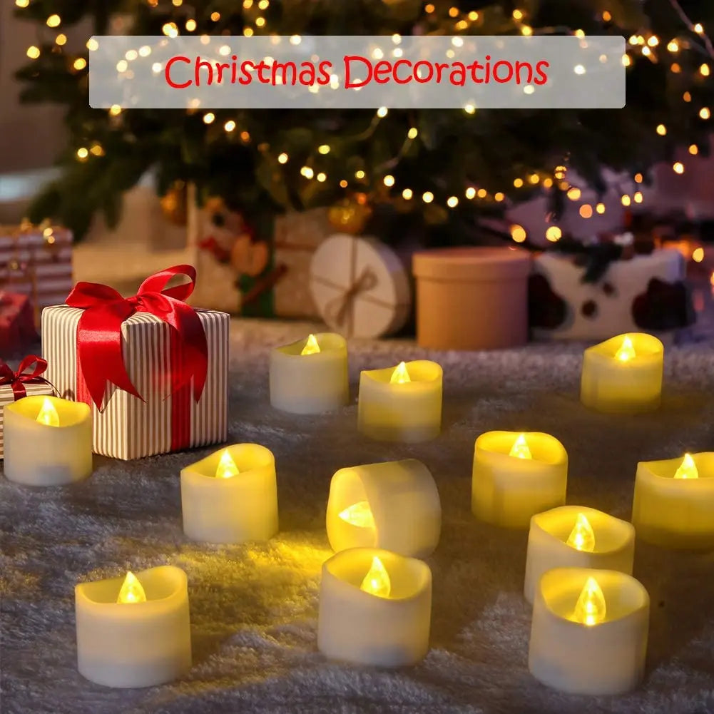 24Pcs Flameless LED Candle Lights Creative Wishing Led Tea Lamp Warm White Halloween Wedding Christmas Decoration Candle Light