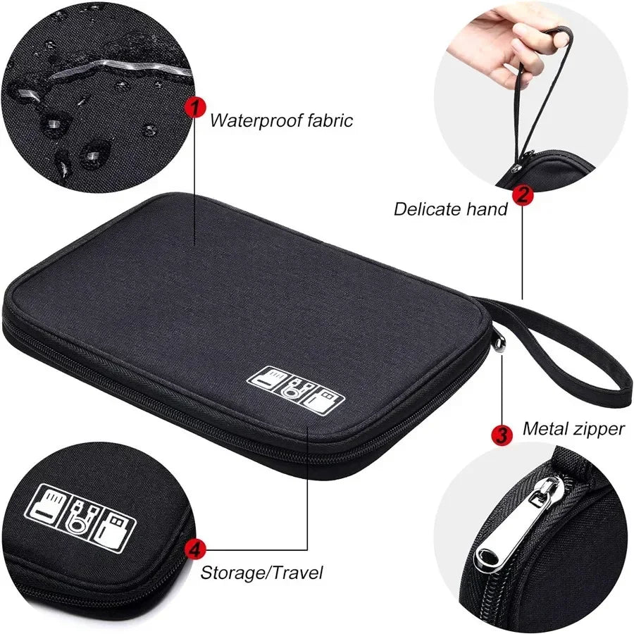 Multifunctional Digital Travel Packing Cube Space Saving Mobile Hard Drive Data Cable Storage Bags Small Objects Organize Pouch