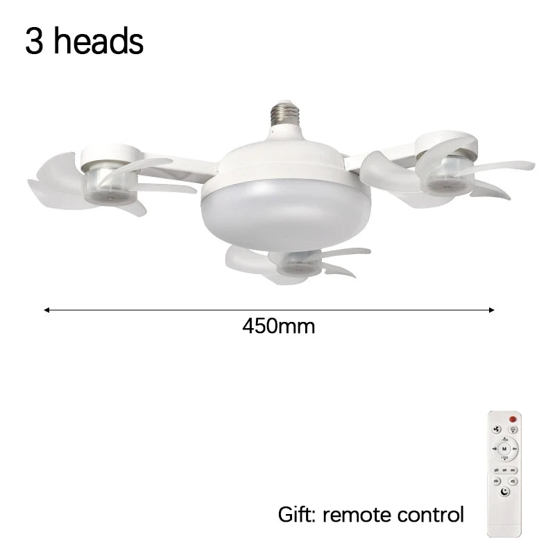 E27 LED Ceiling Fan Light with Remote Control Dimmer Function 50 60W Ceiling Light Drone Shaped Fan Light for  lighting