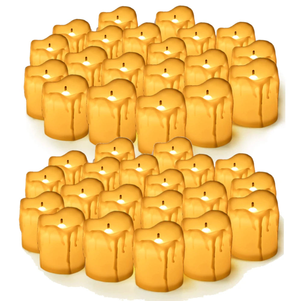 24Pcs Flameless LED Candle Lights Creative Wishing Led Tea Lamp Warm White Halloween Wedding Christmas Decoration Candle Light