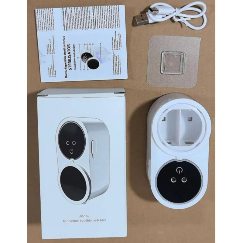 Mini Portable Rechargeable Travel Toothbrush Sterilizer Induction Switch with Charge Display Toothbrush Sterilizer Case