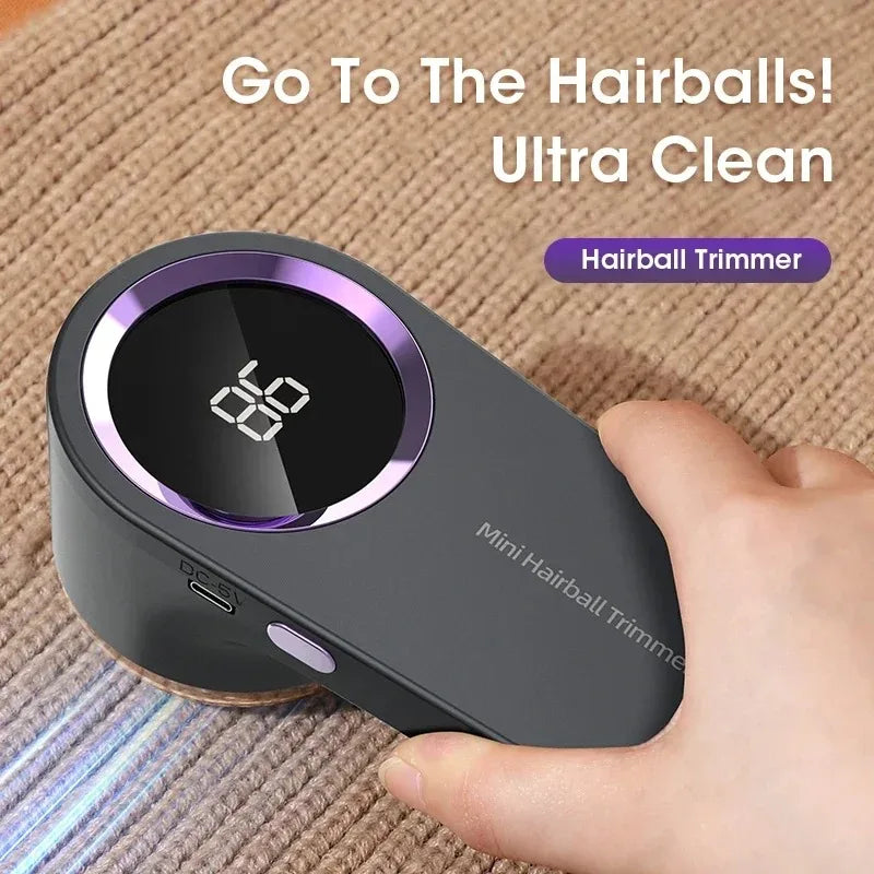 Portable Electric Lint Remover with LED Display Rechargeable Sweater Shaver Household Clothes Hair Ball Trimmer
