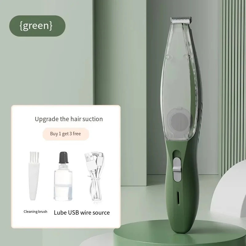2 in 1 Professional Hair Clipper Dogs With Vacuum Cleaner For Pet Grooming Kit Cat Shaving Feet Hair Electric Pusher Dog Trimmer