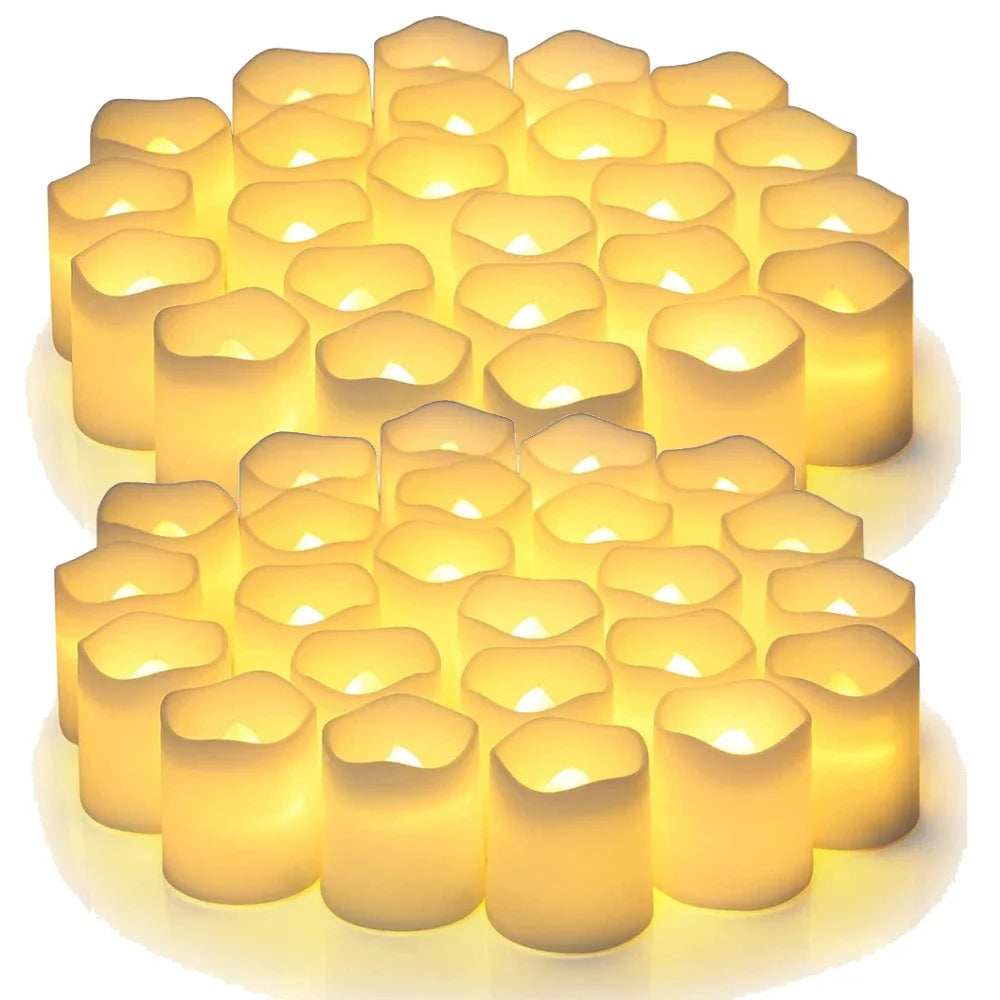 24Pcs Flameless LED Candle Lights Creative Wishing Led Tea Lamp Warm White Halloween Wedding Christmas Decoration Candle Light