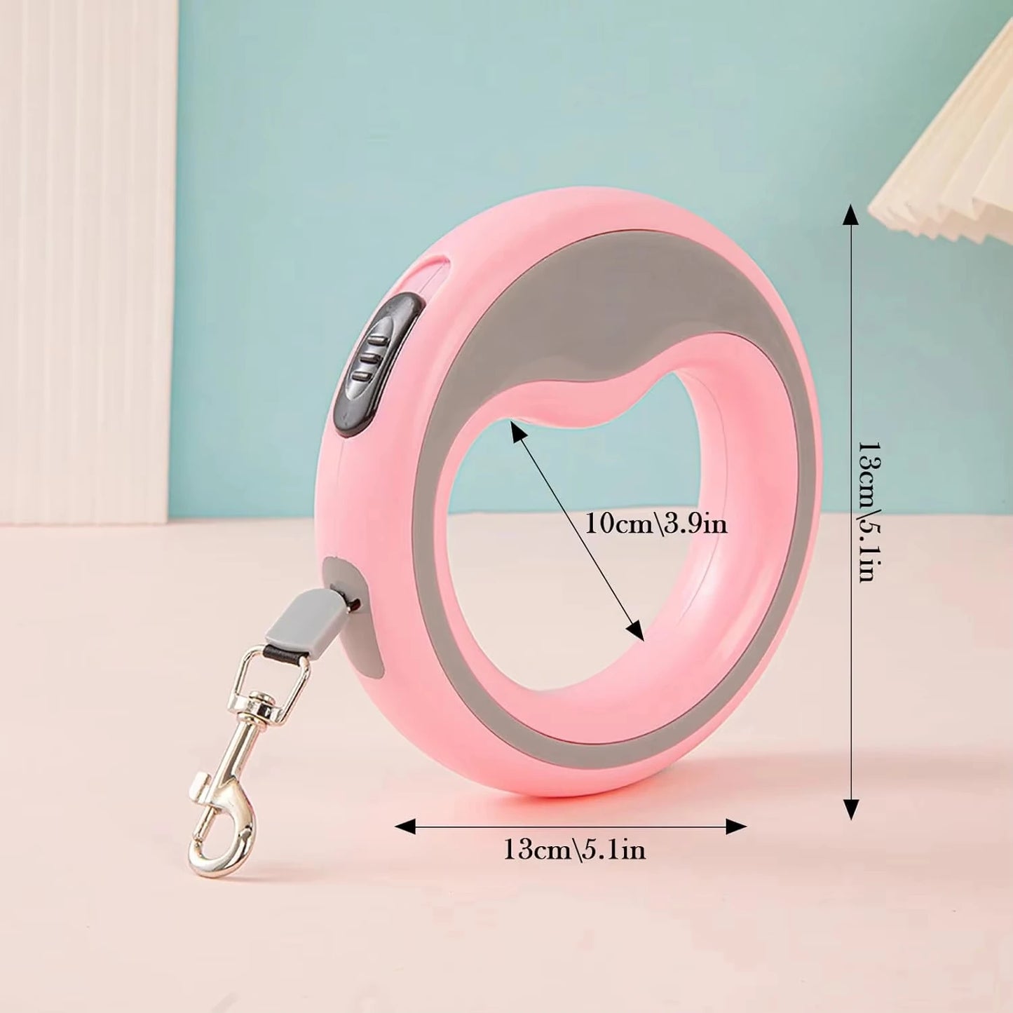 Retractable Dog Lead Heavy-Duty Extendable Dog Leads Strong Nylon Tape Leash One-Handed Brake Lock Tangle-Free Design for Small