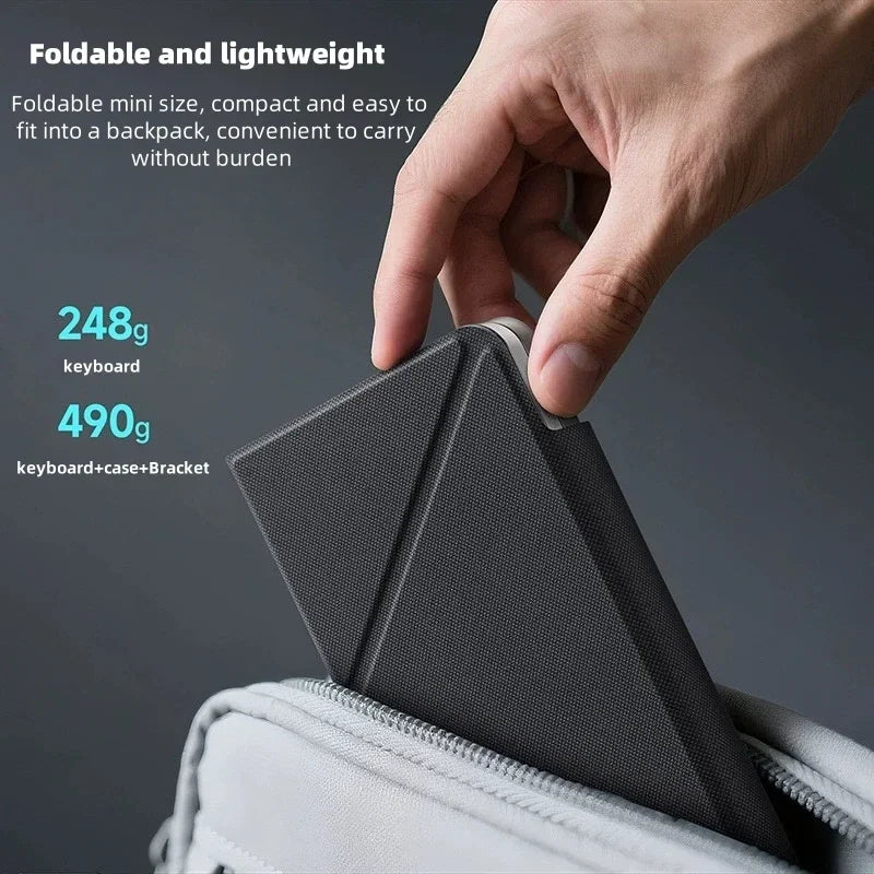Foldable Magnetic Keyboard Folding Bluetooth Keyboard with Touchpad External Wireless Keyboard for Ipad/iphone/android/windows