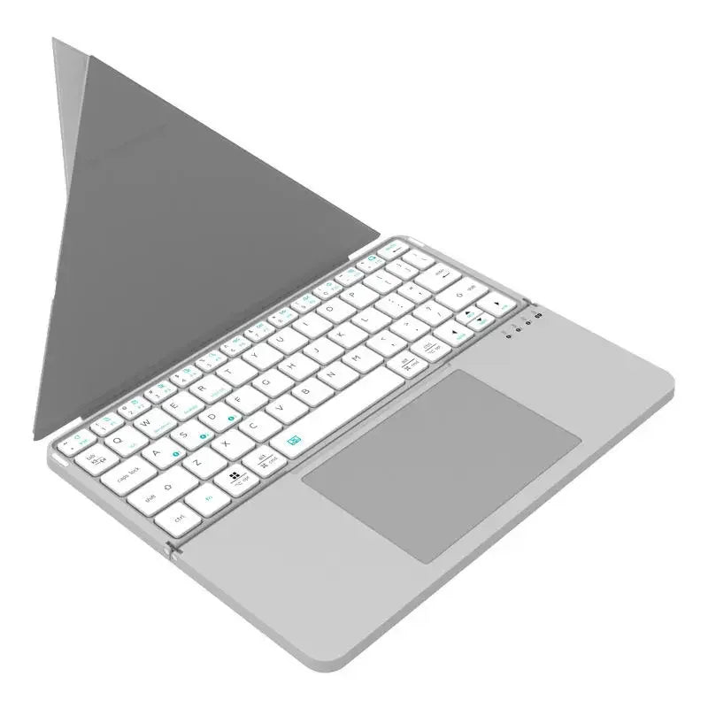Foldable Magnetic Keyboard Folding Bluetooth Keyboard with Touchpad External Wireless Keyboard for Ipad/iphone/android/windows
