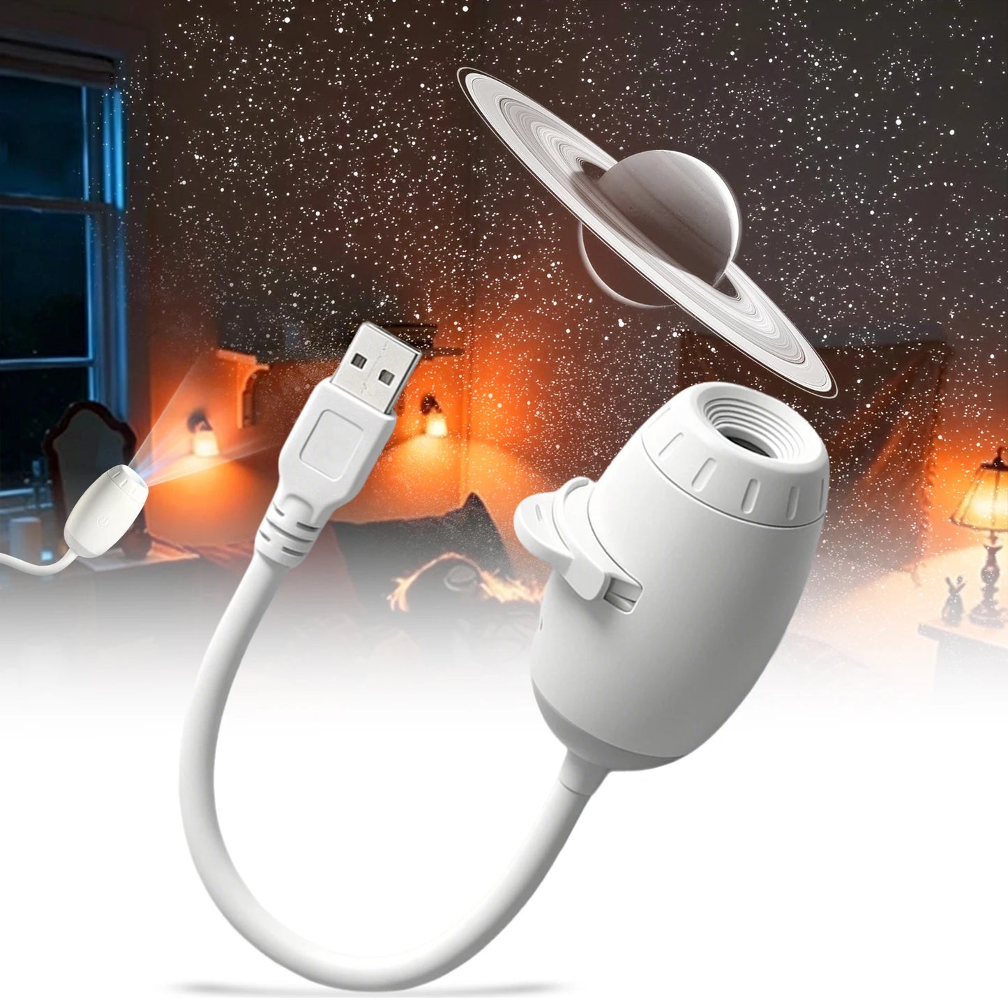 Mini Galaxy Star Projector Two In One Night Light Home Background Atmosphere Light Bedroom Car Decoration Children's Gift