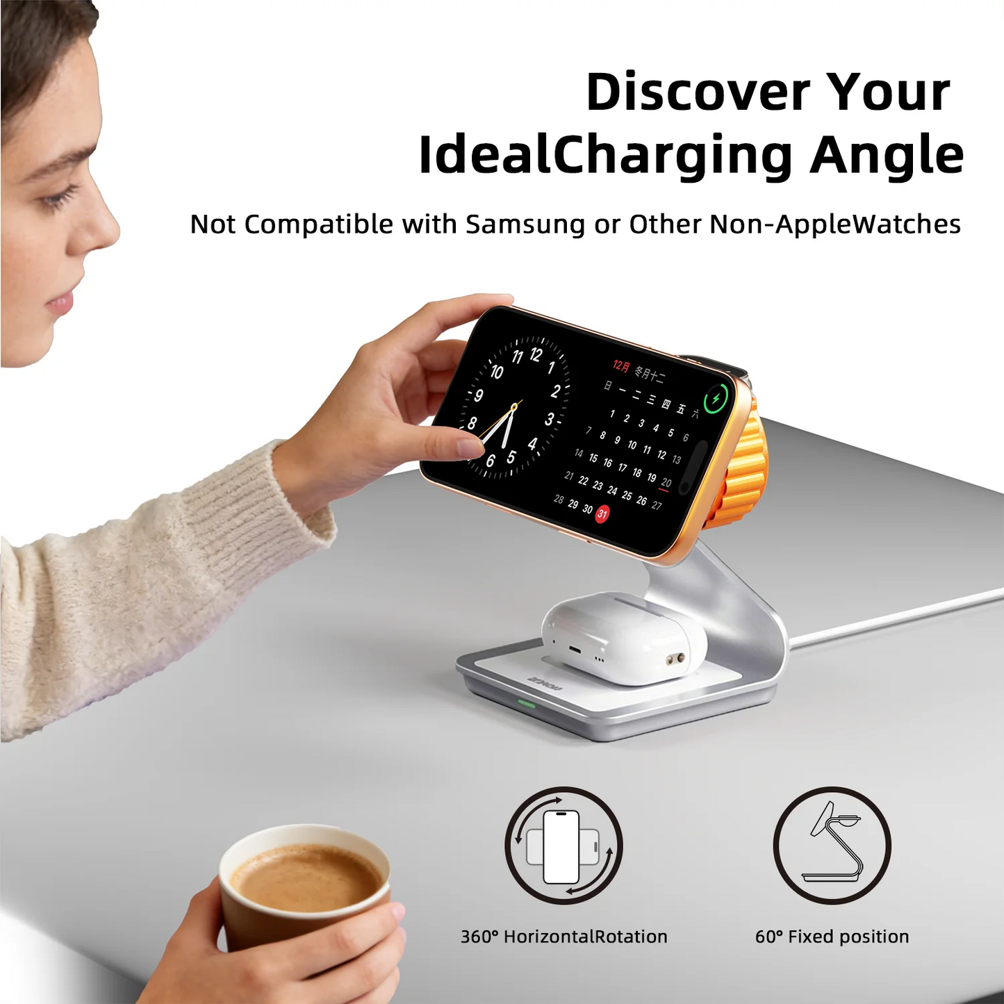 Magnetic 3 in 1 Wireless Charger for iPhone 17/16/15/13/14/12 30W Wireless Charging Station for Apple Watch/AirPods Pro