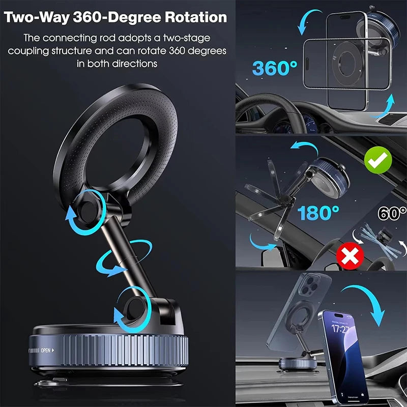 Round Folding Magnetic Car Holder 360 Degree Rotatable Mobile Phone Bracket Mount Strong Magnet Support For iPhone Samsung Stand