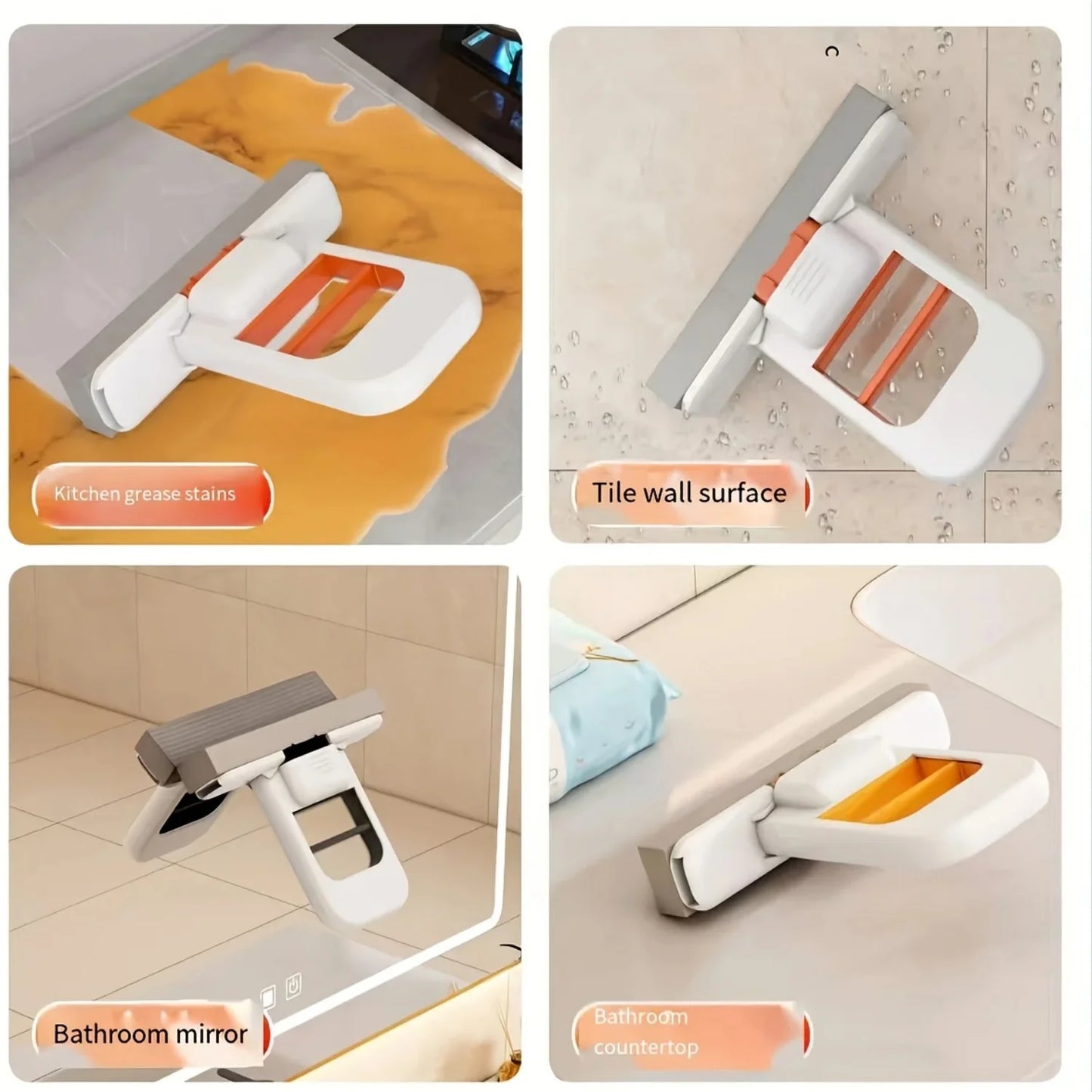 Mop and Sponge Sets Self Squeezing Mini Handheld Sponge Mop Foldable Desktop Cleaning Tool for Bathroom Kitchen Tabletop Glass