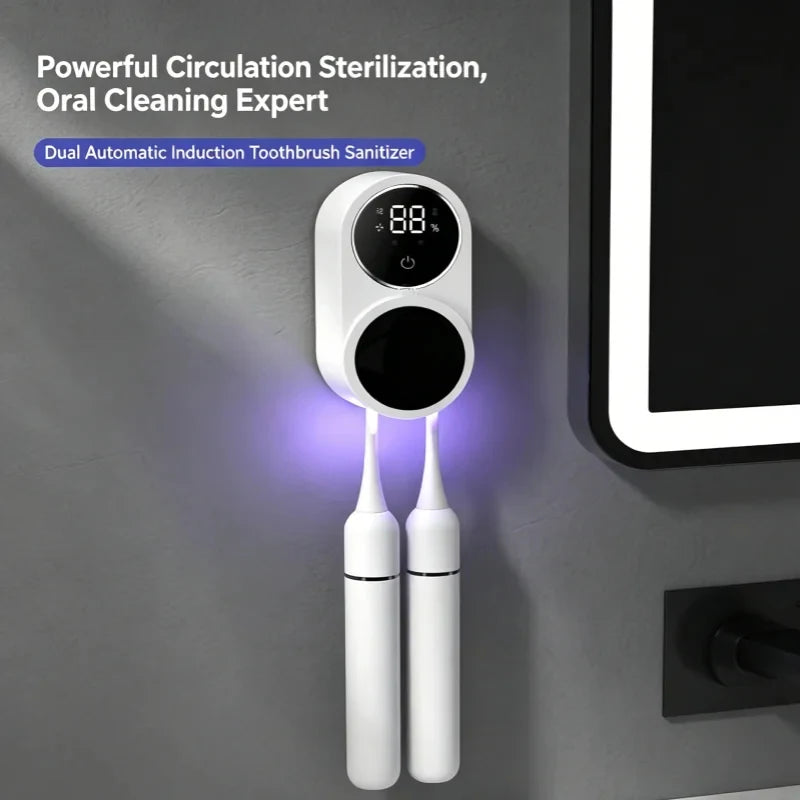 Mini Portable Rechargeable Travel Toothbrush Sterilizer Induction Switch with Charge Display Toothbrush Sterilizer Case