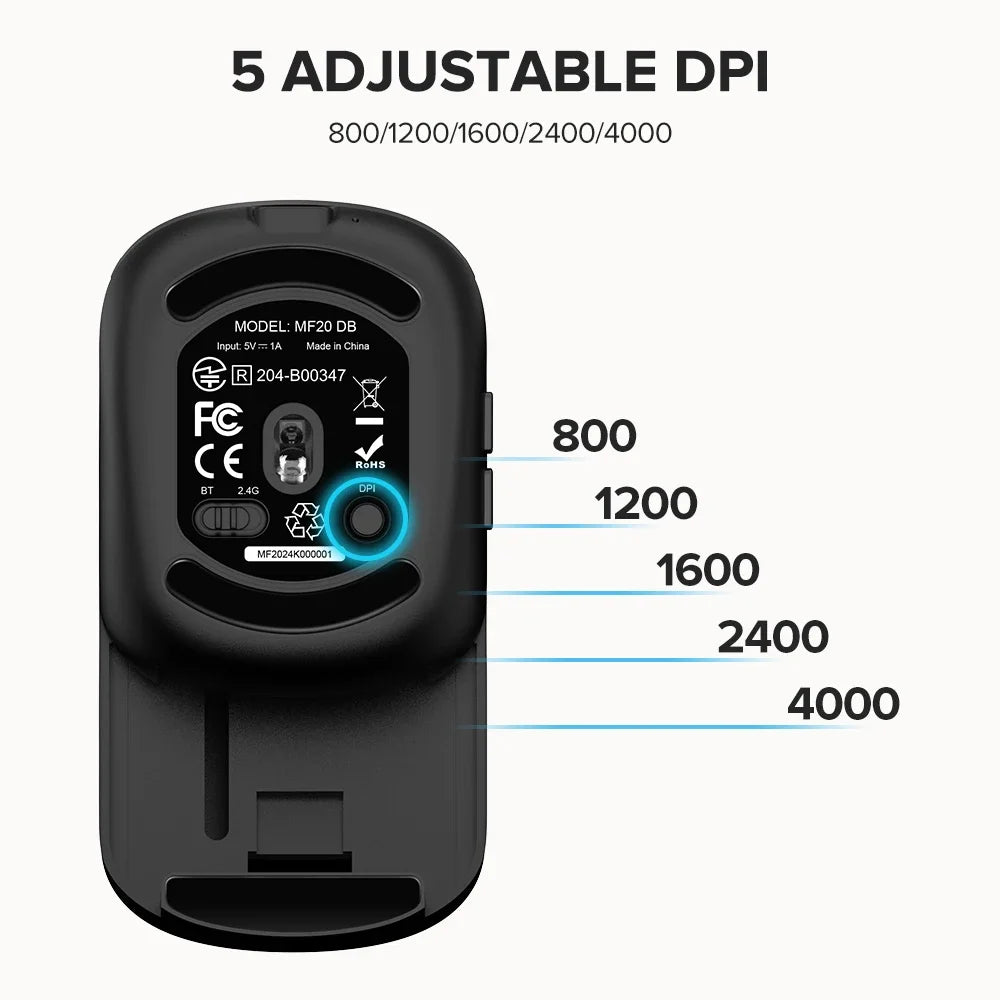 Pocket Folding Mouse Wireless 2.4G Bluetooth5.2 Silent Click Portable Ultra-light 55g for MacBook Tablet Computer PC Mice