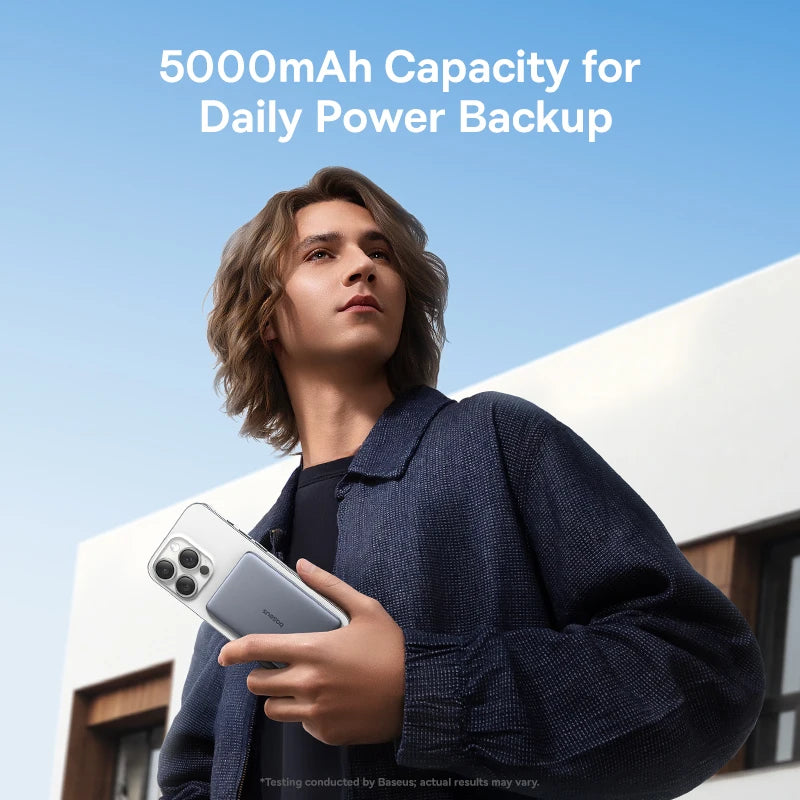 5000mAh Magnetic Power Bank 15W PD 20W Wired Charging Thin Card-Sized Slim Portable Powerbank for iPhone 17 Samsung
