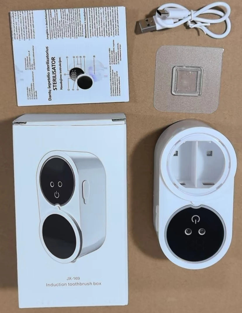 Mini Portable Rechargeable Travel Toothbrush Sterilizer Induction Switch with Charge Display Toothbrush Sterilizer Case